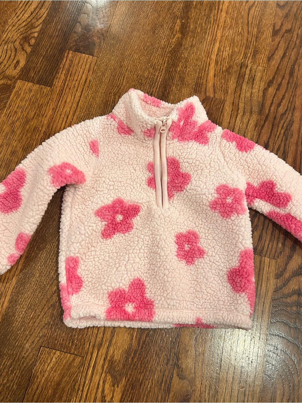 Carter’s Sherpa Fleece Pullover 1/4 Zip Floral Jacket 12M - Picture 2 of 4